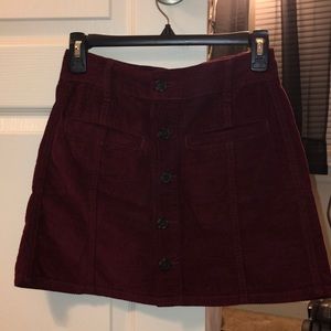 burgundy corduroy skirt